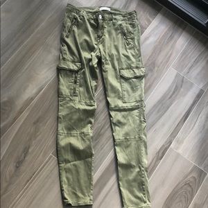 Zara olive straight leg denim pants